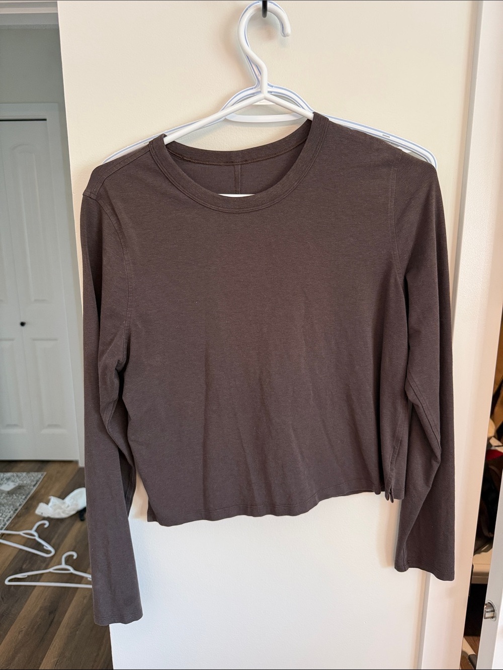 Lululemon Long Sleeve Crewneck Crop Top - Brown